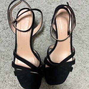 J. Crew Violetta Crisscross ankle wrap sandals, Black Size 7.5.